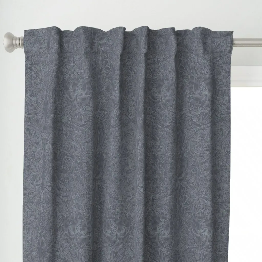 Honeysuckle And Tulip Curtain Panel - Slate Gray alternate view