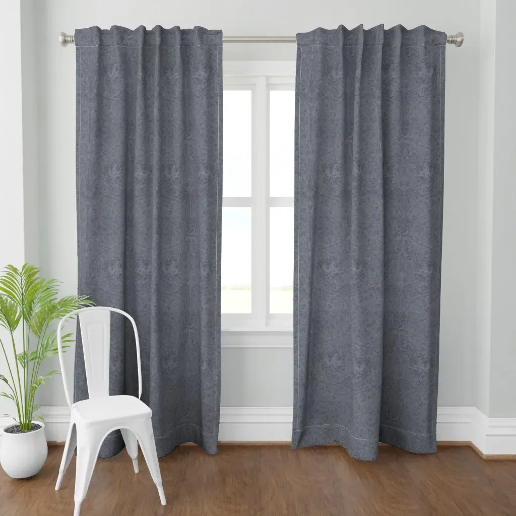 Honeysuckle And Tulip Curtain Panel - Slate Gray product