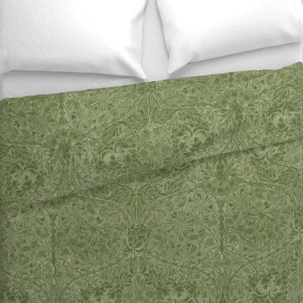 Honeysuckle And Tulip Duvet Cover - Sage Green alternate view