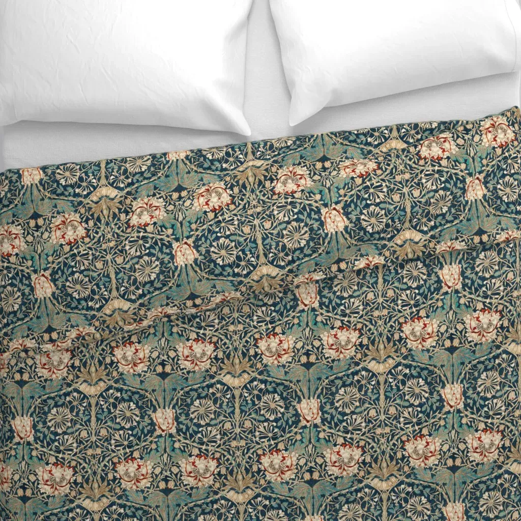 Honeysuckle Duvet Cover - Teal alternate view