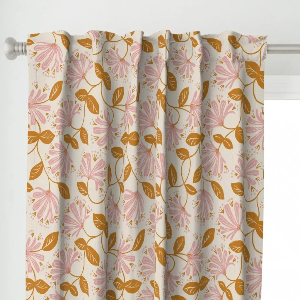 Honeysuckle Happiness Curtain Panel - Pink alternate view