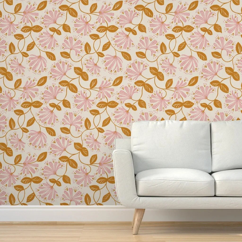 Honeysuckle Happiness Peel and Stick Wallpaper - Pink product
