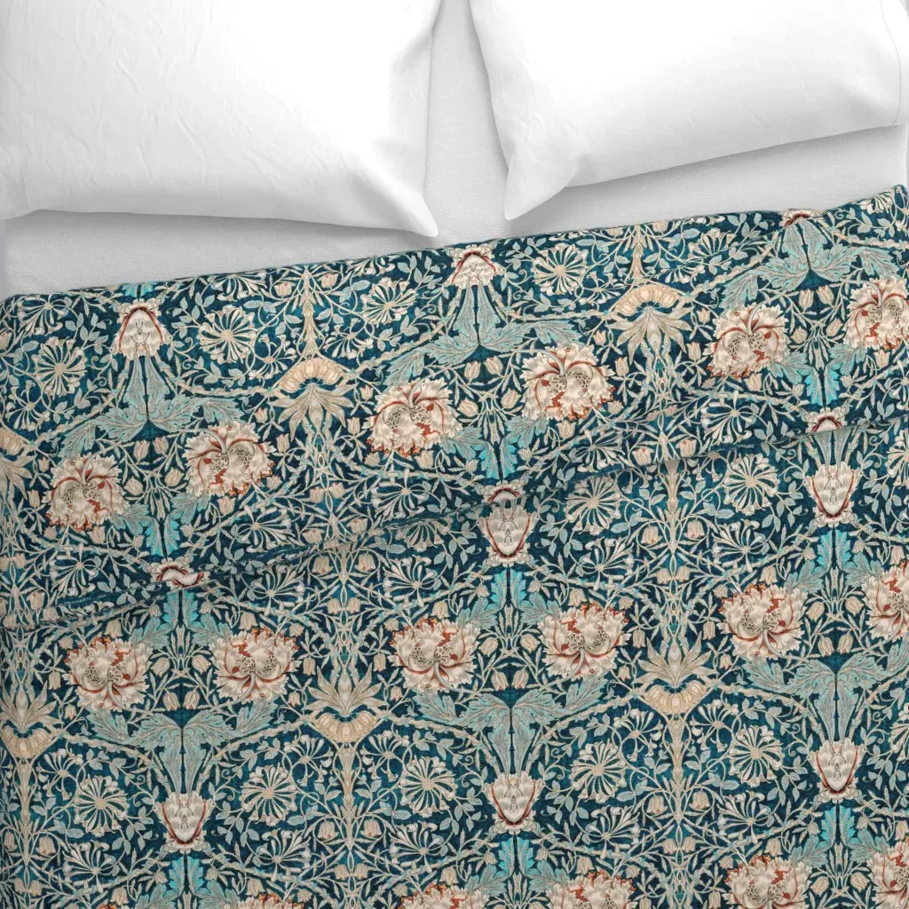 Honeysuckle William Morris Duvet Cover - Teal alternate view