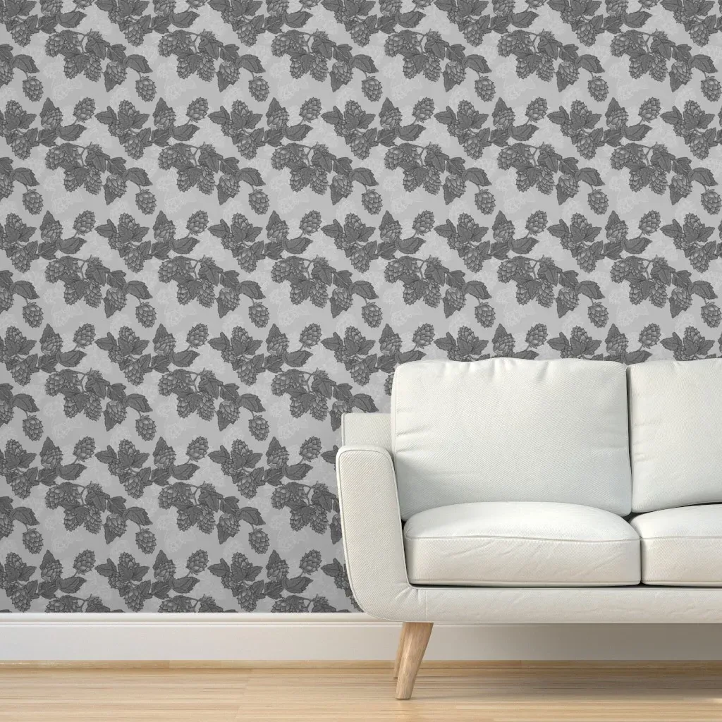 Hops Peel and Stick Wallpaper - Platinum Gray product