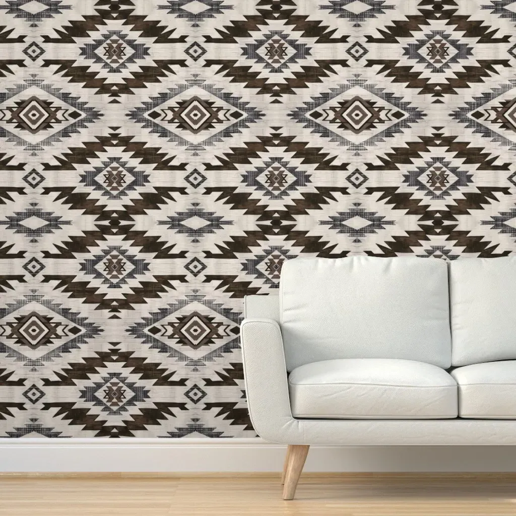 Horizontal Diamond Aztec Peel and Stick Wallpaper - Brown product