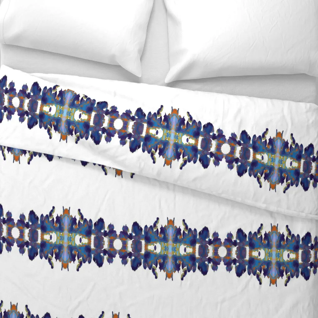 Horizontal Kelly Blot4 Duvet Cover - Indigo alternate view