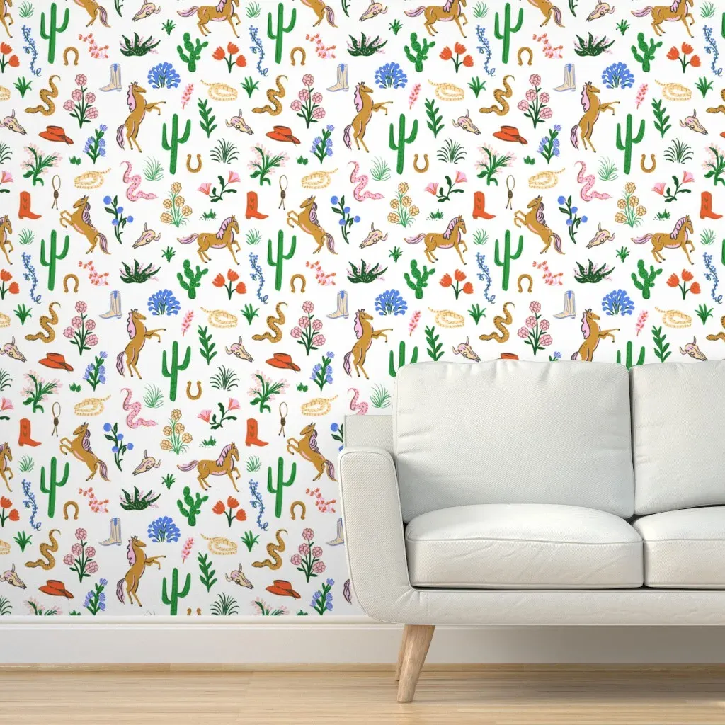 Horse Play Peel and Stick Wallpaper - Tan product