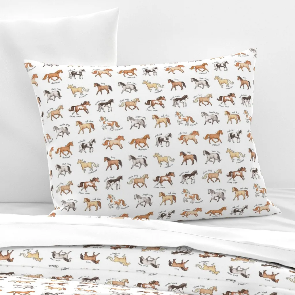 Horses Coat Colours Markings Knife Edge Cushion - Brown, Cotton Sateen product