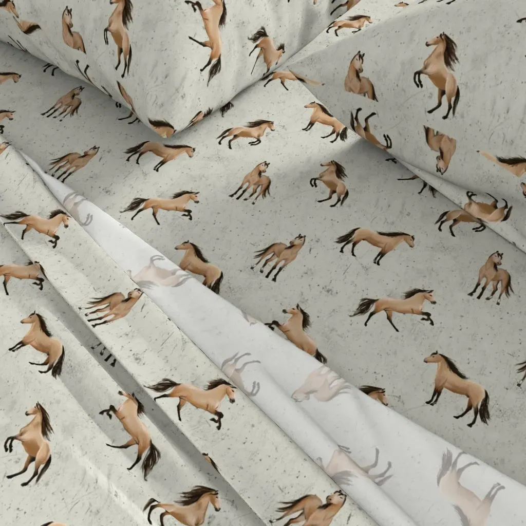 Horses Repeat Full Sheet Set - Beige alternate view