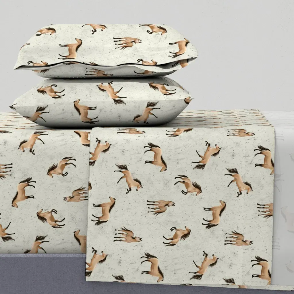 Horses Repeat Full Sheet Set - Beige product
