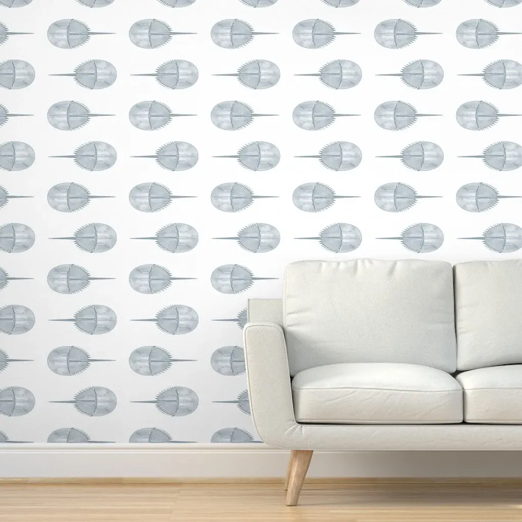 Horseshoe Crab Peel and Stick Wallpaper - Light Gray product