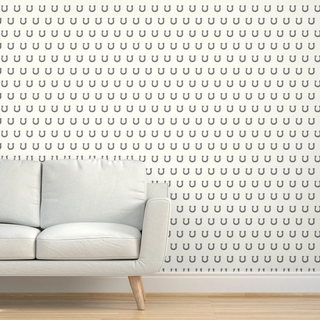 Horseshoes Lucky Western Peel and Stick Wallpaper - Charcoal product