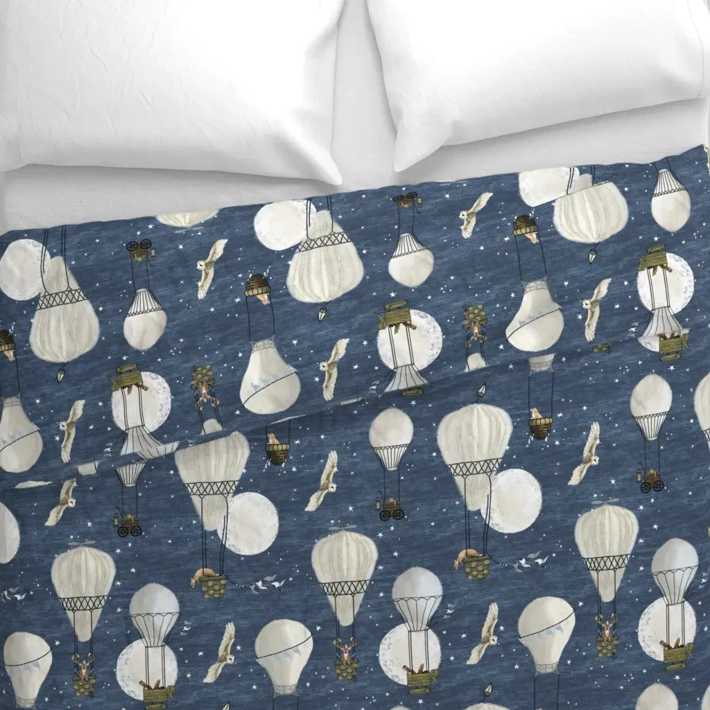 Hot Air Balloons Stars Duvet Cover - Cream alternate view