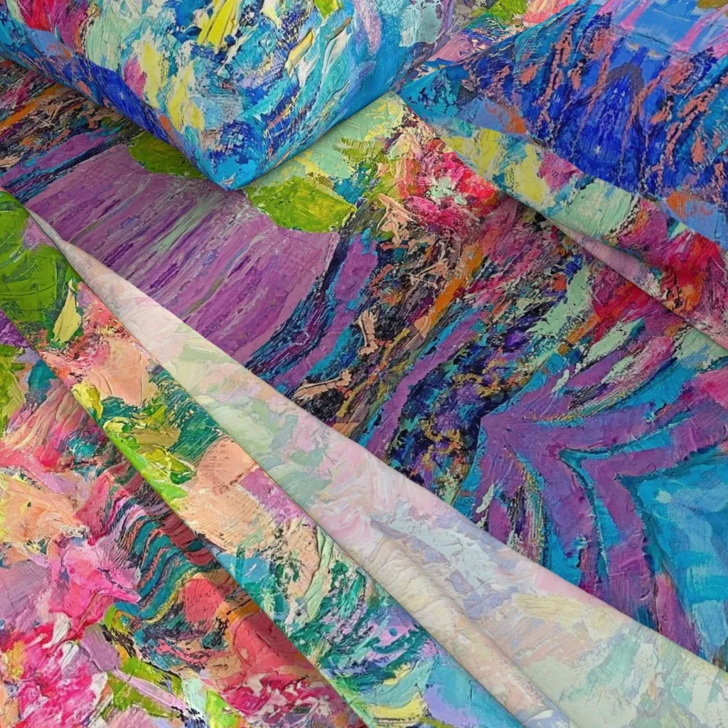 Hot Pink Goddess Floral Abstract Art King Sheet Set alternate view