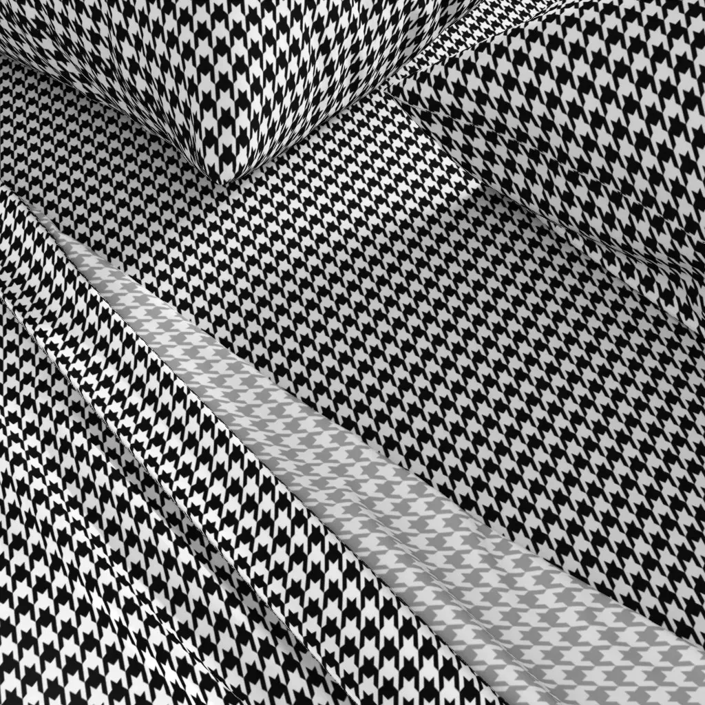 Houndstooth Pattern King Size Sheet Set - Black, White alternate view