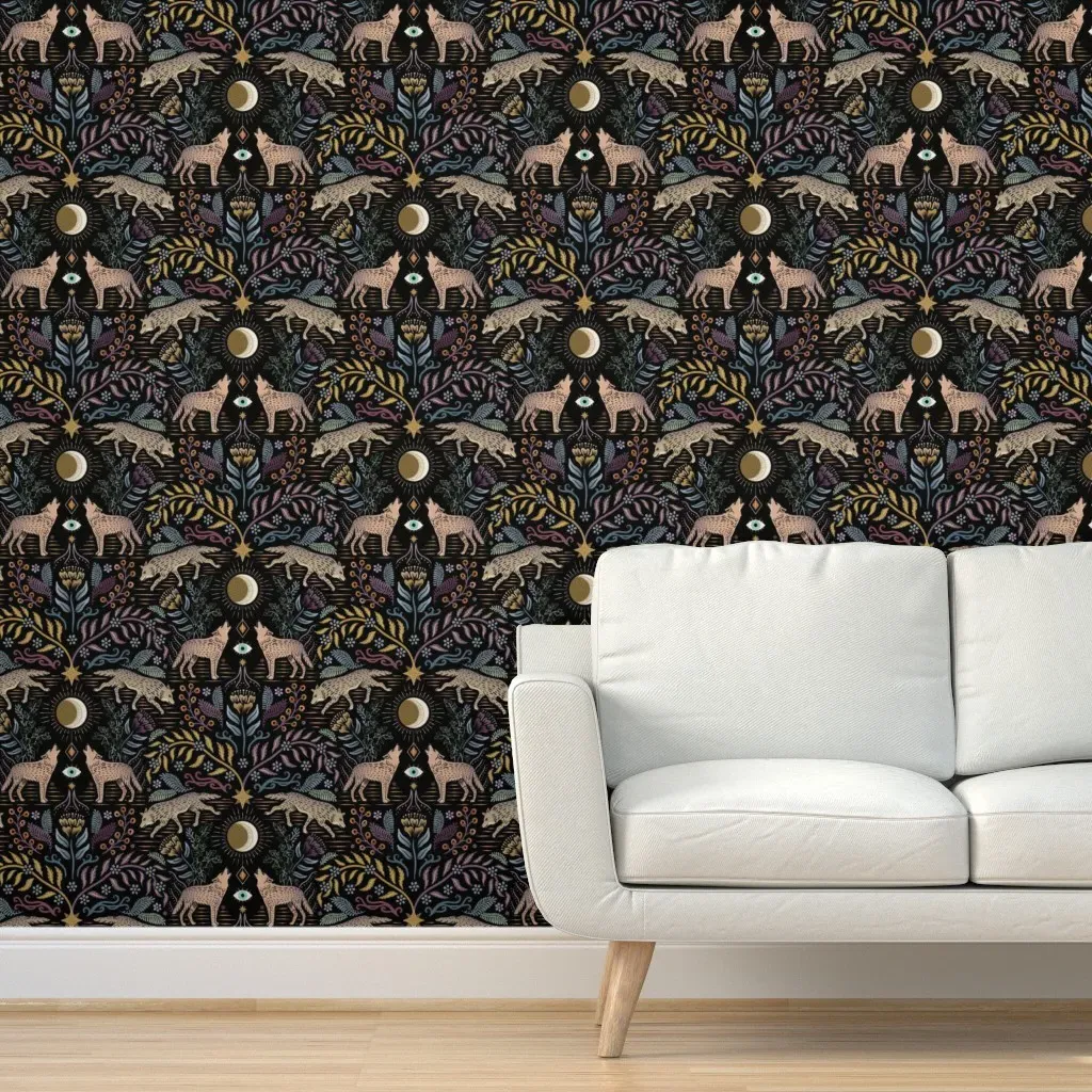 Howling And Prowling Peel and Stick Wallpaper - Beige, Taupe product