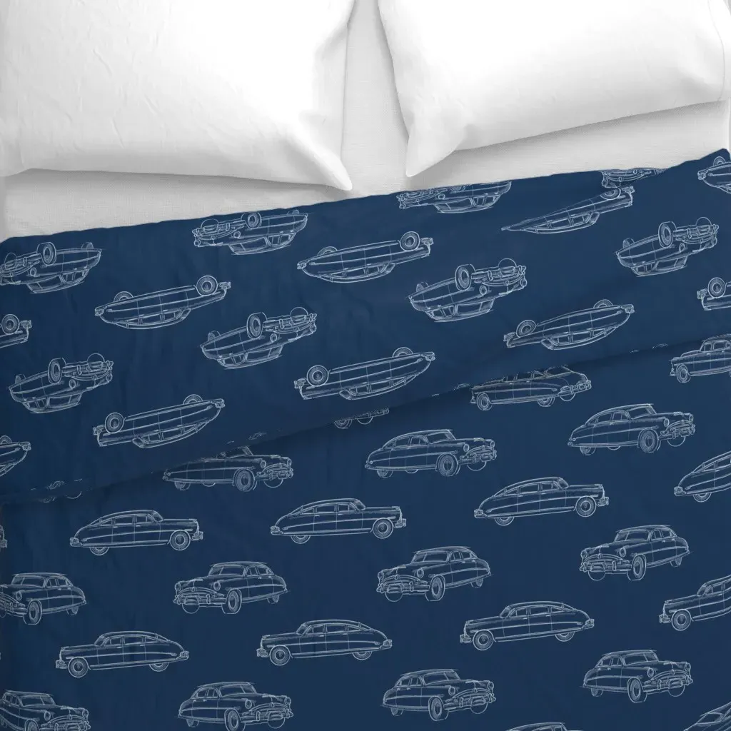 Hudson Hornet Duvet Cover - White alternate view