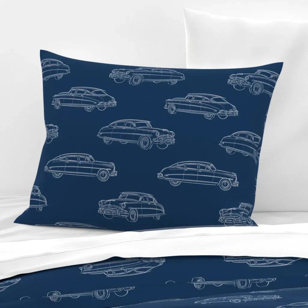 Hudson Hornet Standard Knife Edge Cushion Cover - White, Cotton Sateen product