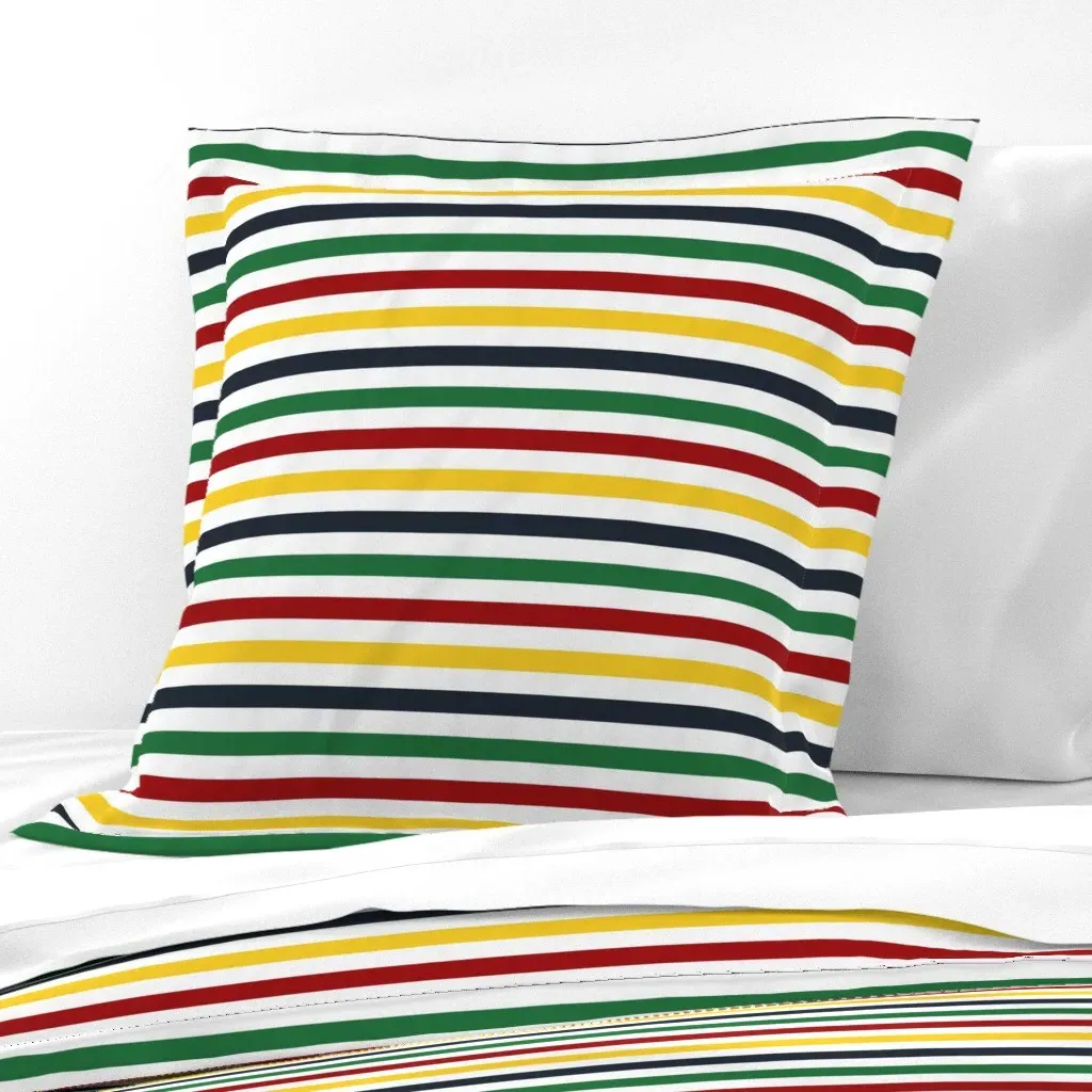 Hudson Stripe Horizontal Jumbo Euro Pillow Sham - White product