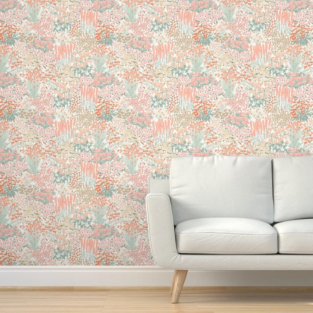 Hufton Studio Garden Bloom Floral Peel and Stick Wallpaper - Coral product
