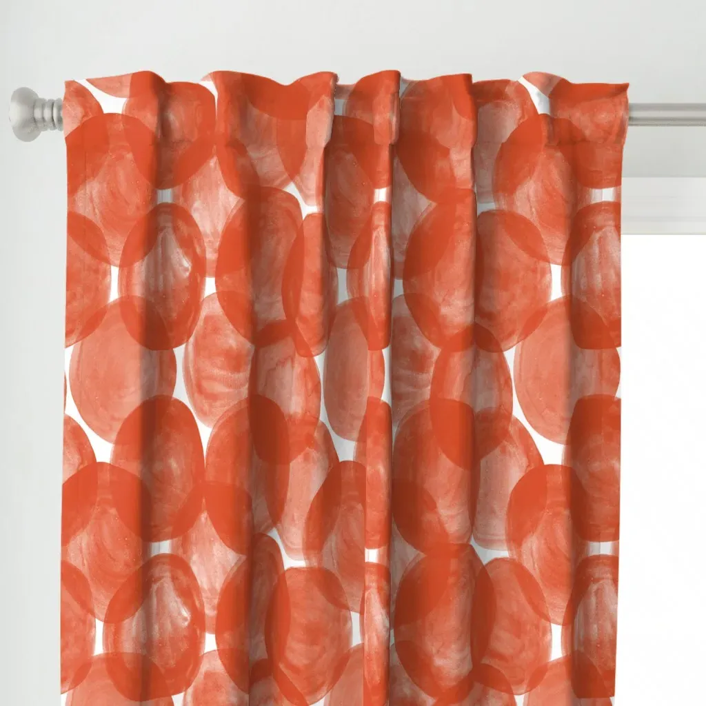 Huge Watercolor Dots M+M Curtain Panel - Burnt Orange alternate view