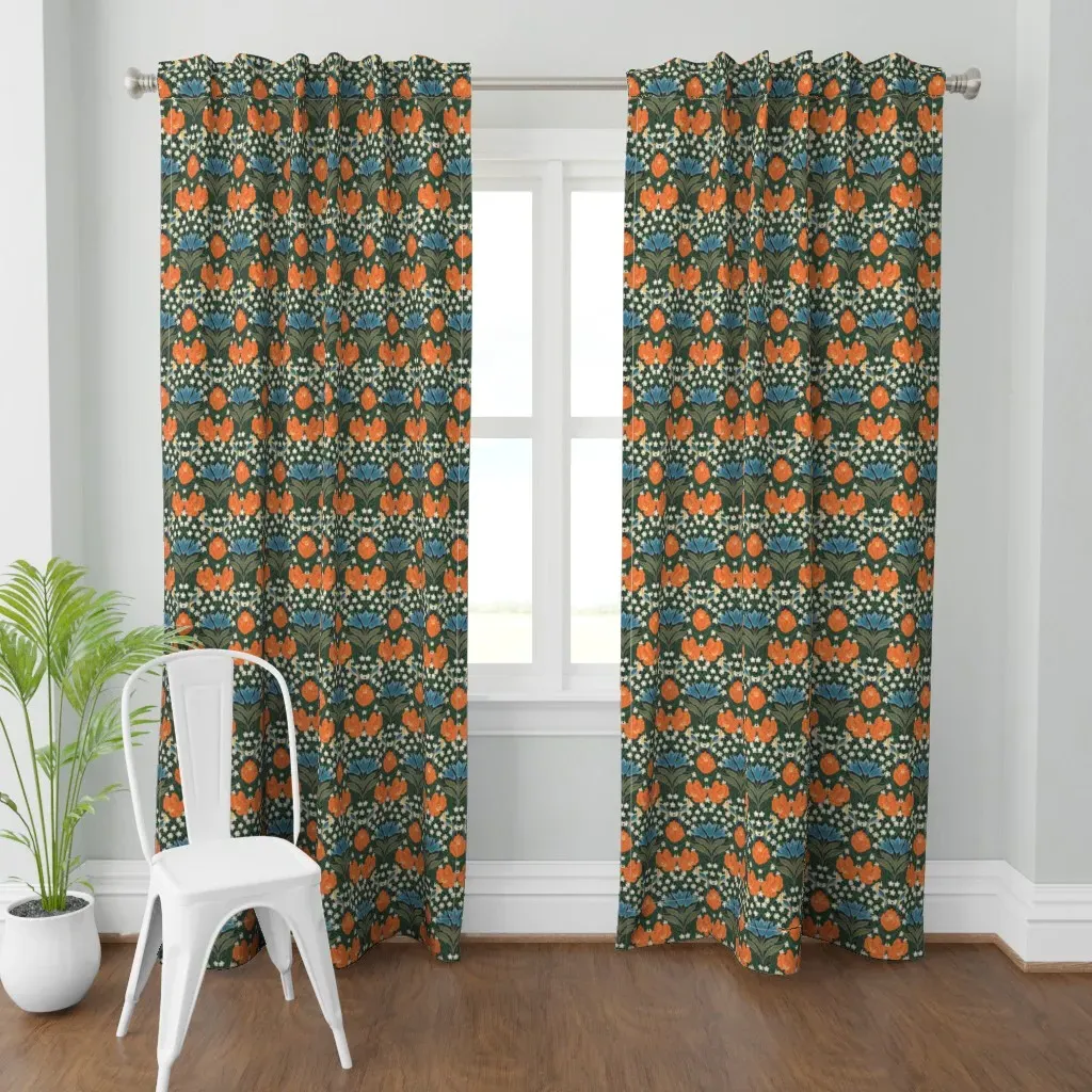 Humming Bird Paradise Curtain Panel - Orange product