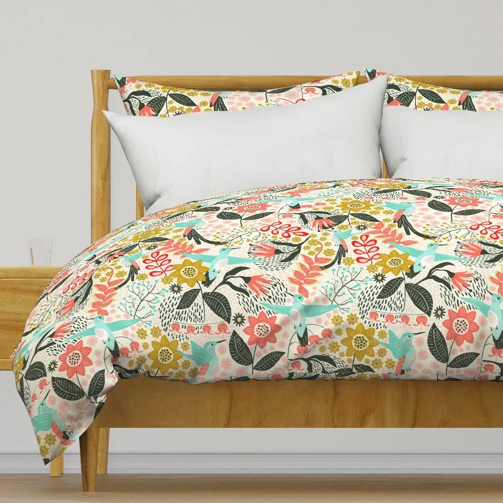 Hummingbird Duvet Cover - Teal product