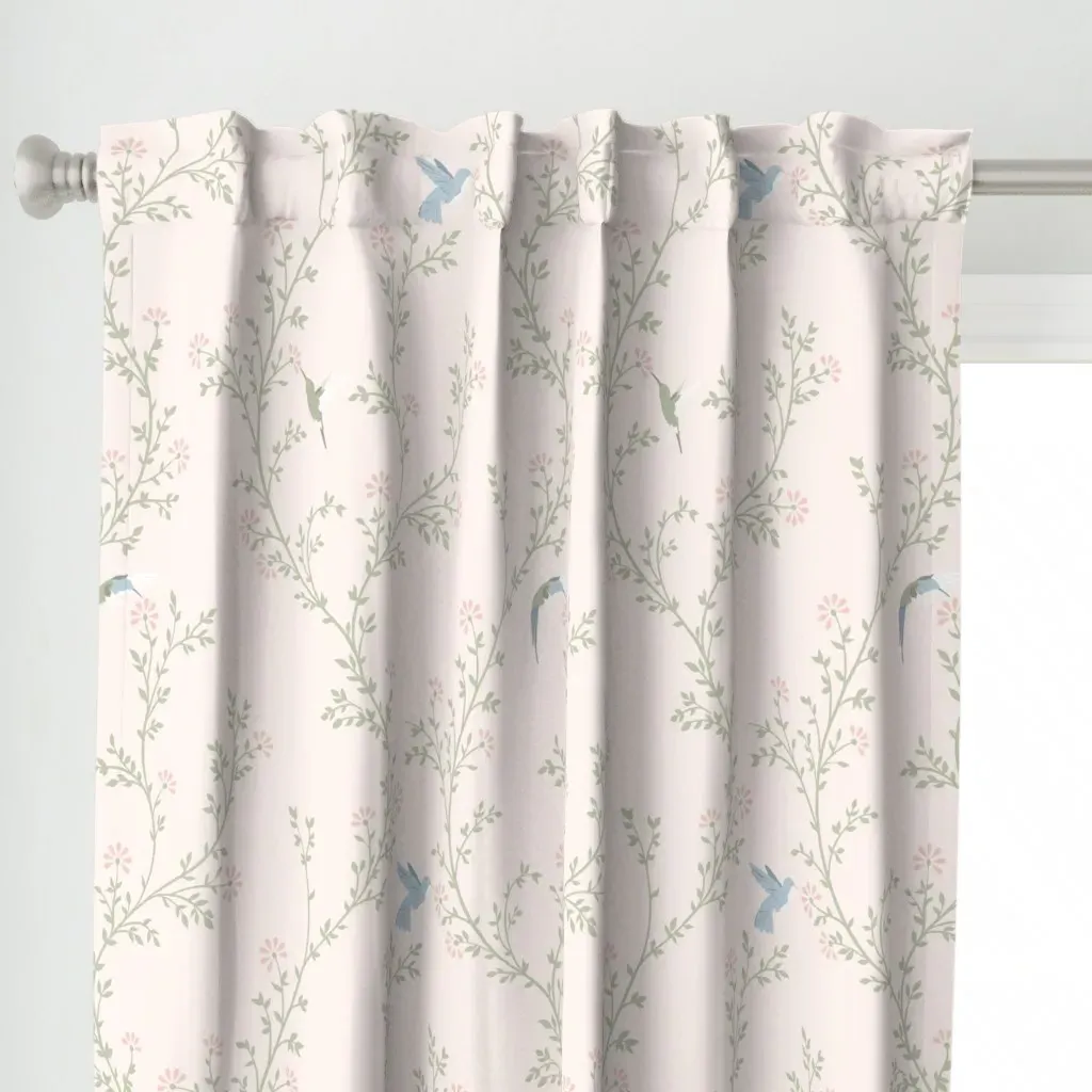 Hummingbird Jumbo Curtain Panel - Pink alternate view