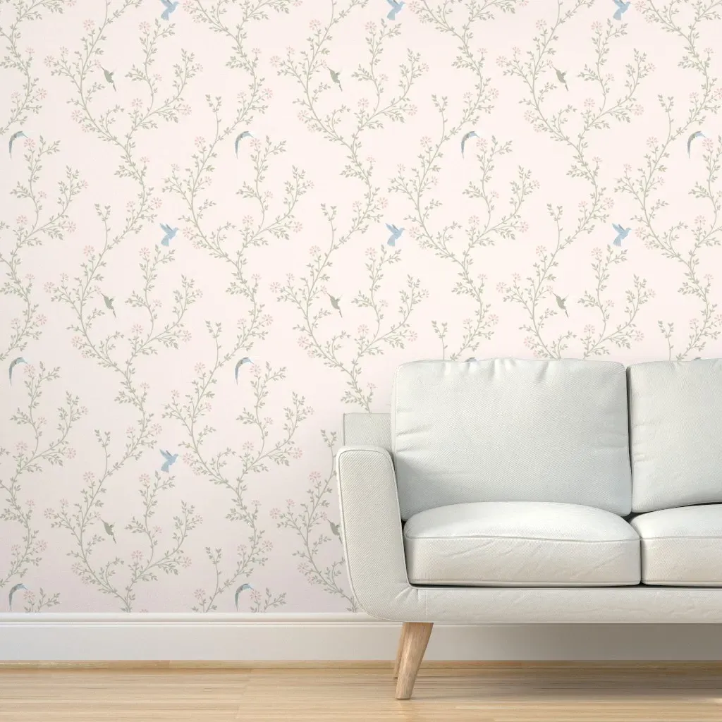 Hummingbird Trellis Peel and Stick Wallpaper - Pink product