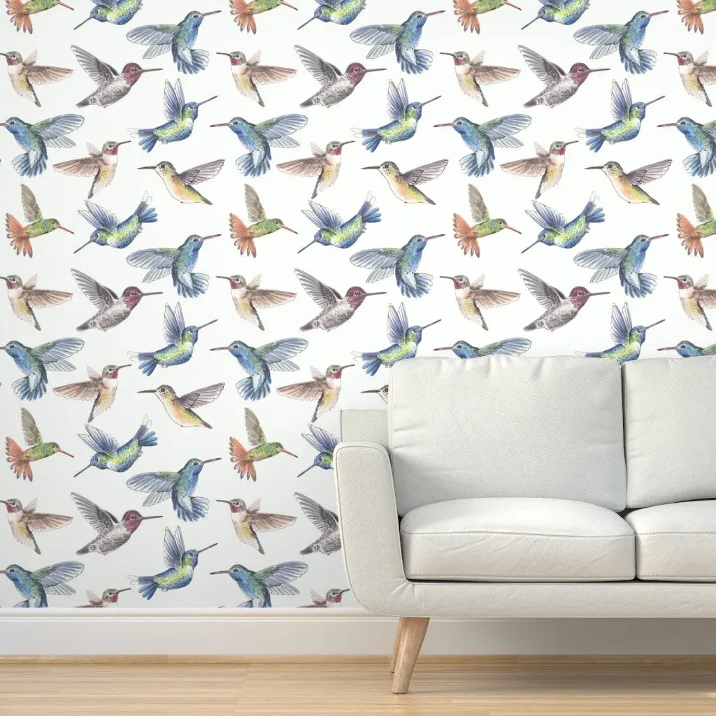 Hummingbirds Peel and Stick Wallpaper - Green product