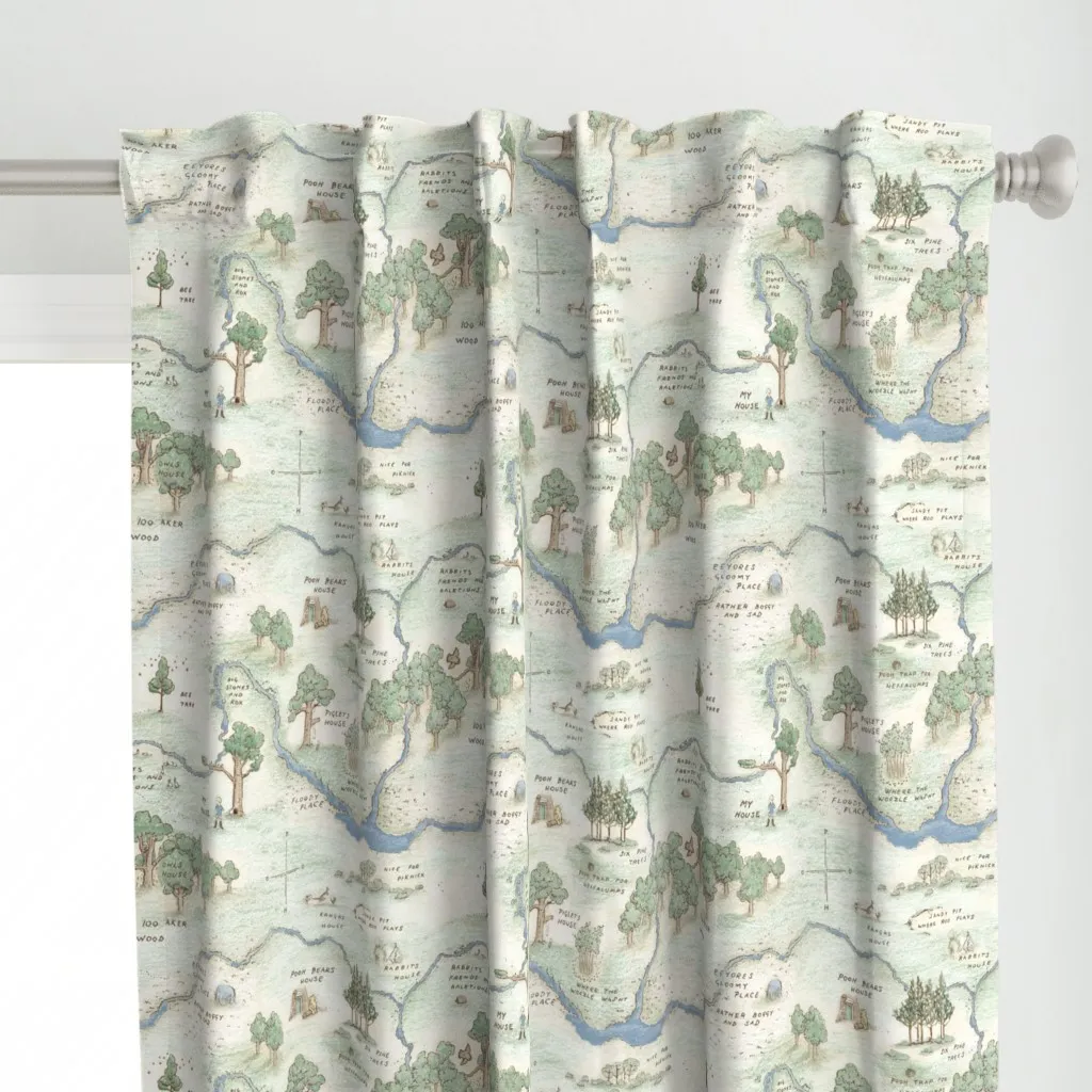 Hundred Acre Woods Medium Curtain Panel - Light Beige alternate view