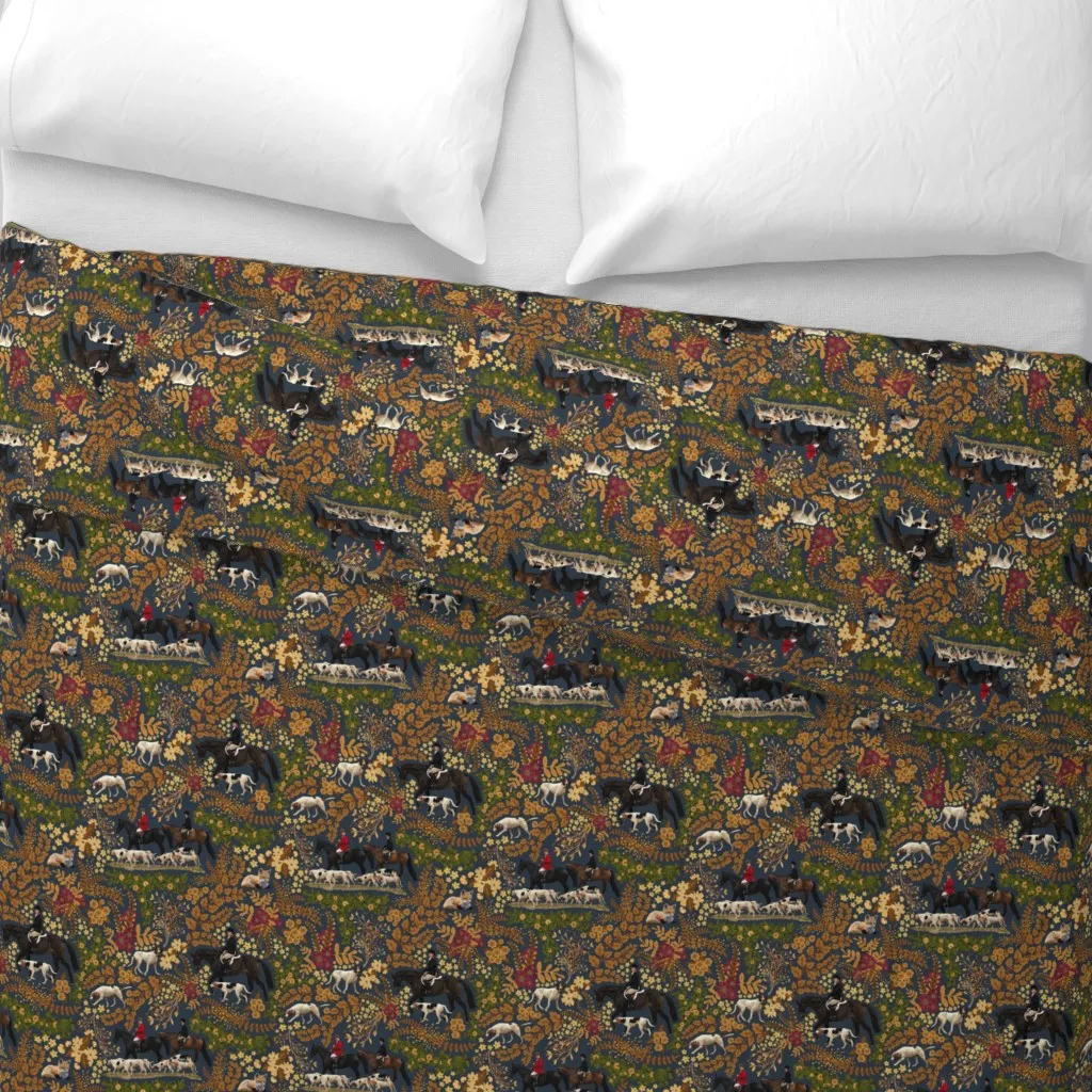 Hunt Country Home Fox Hunt Duvet Cover - Gold alternate view