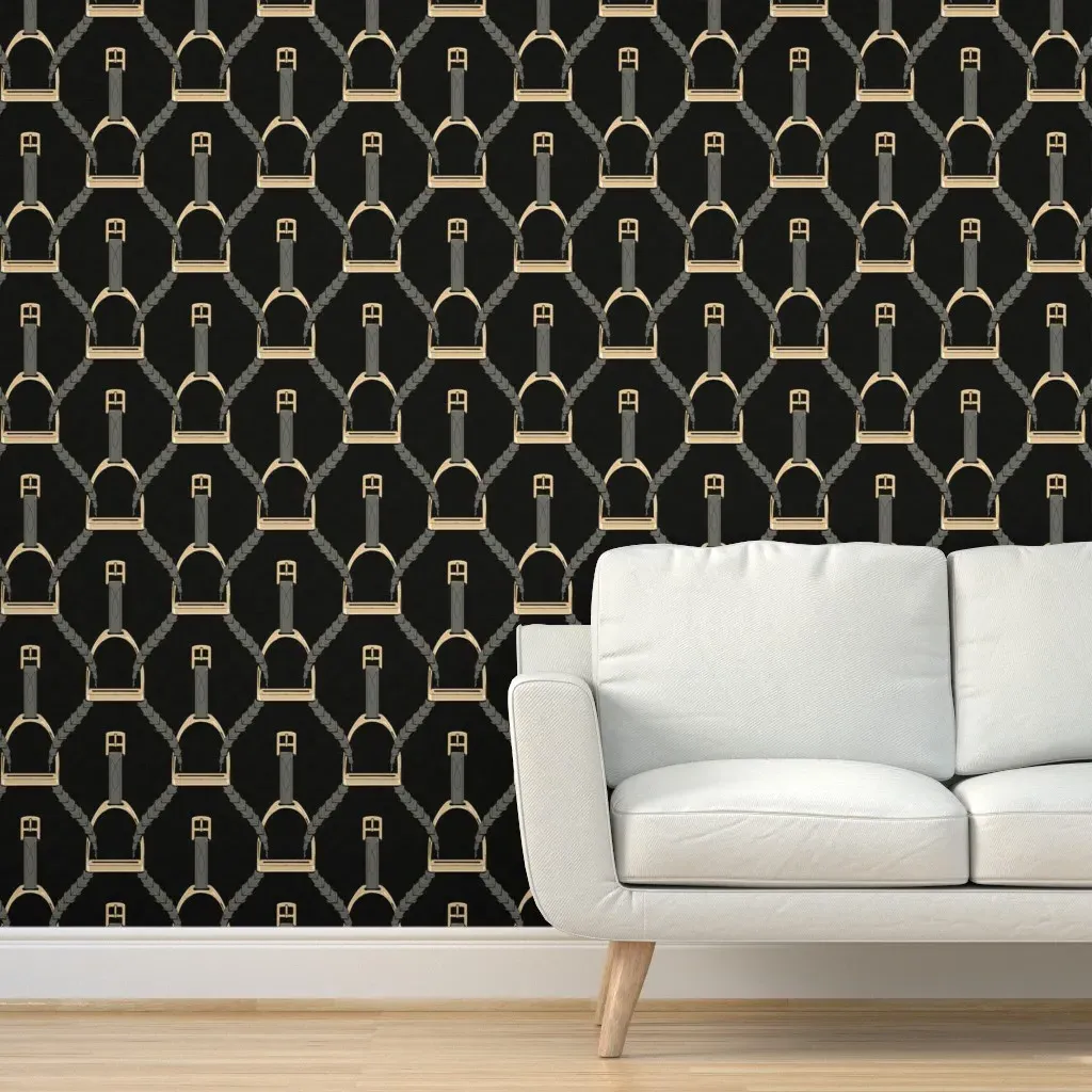 Hunter I Equestrian Peel and Stick Wallpaper - Charcoal, Black product