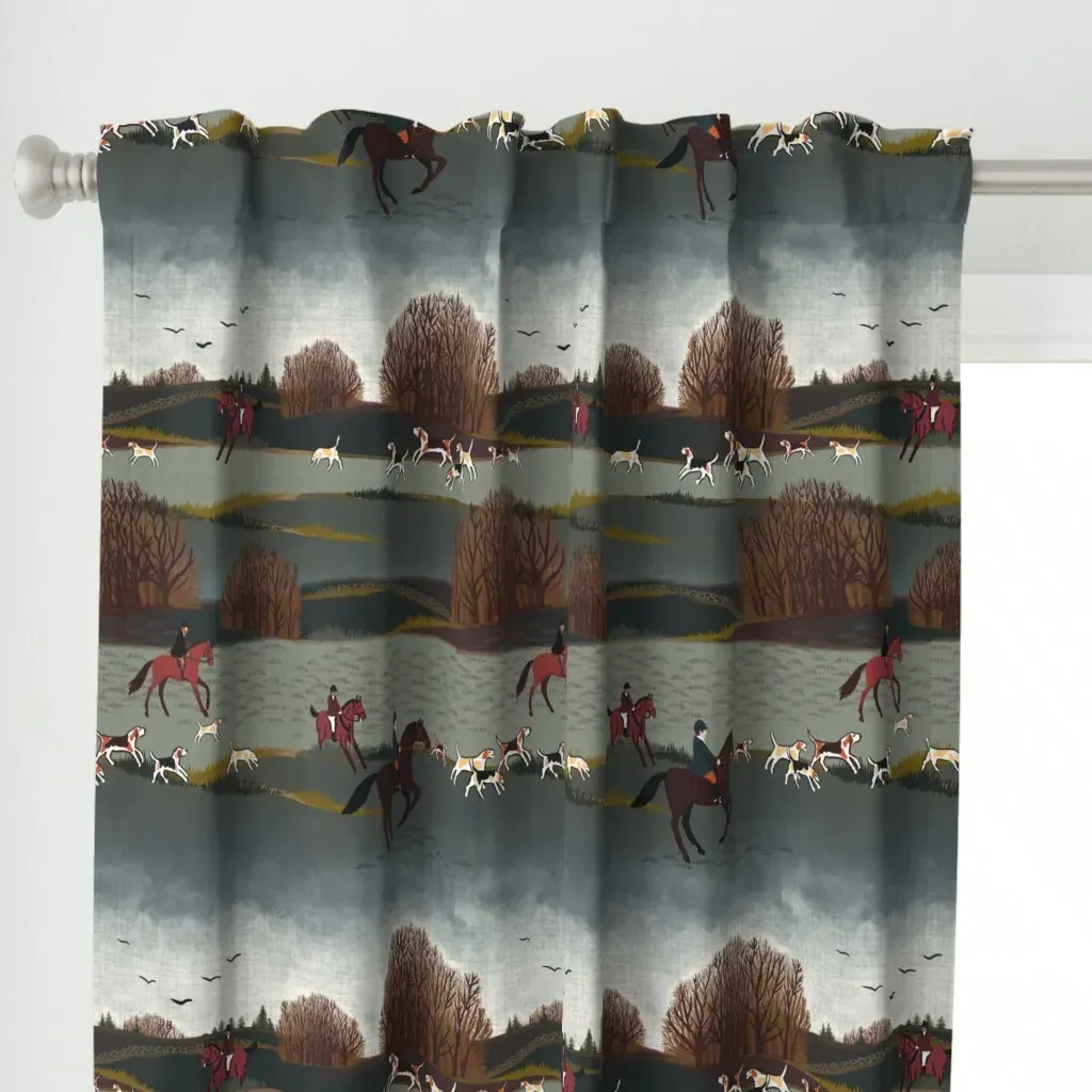 Hunting Party Revival Curtain Panel - Brown alternate view