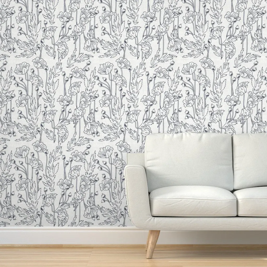 Husk Poppy Peel and Stick Wallpaper - Dark Gray product
