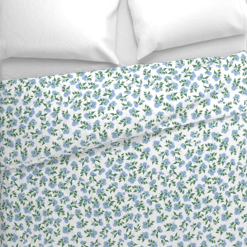 Hydrangea Blue and White Duvet Cover - Light Blue alternate view