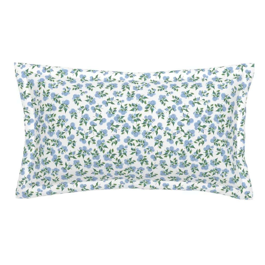 Hydrangea Blue And White Small King Pillow Sham - Light Blue product