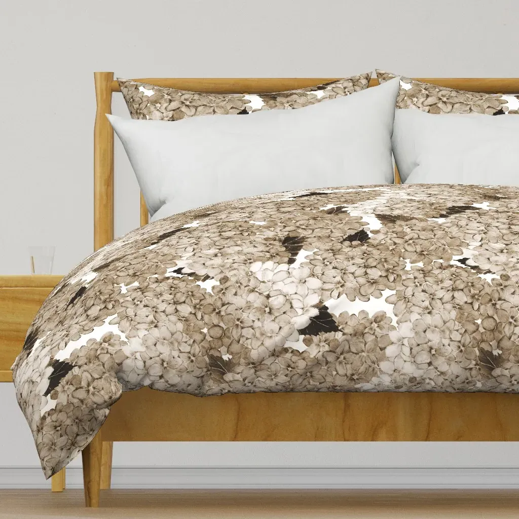Hydrangea Blues Duvet Cover - Sepia product