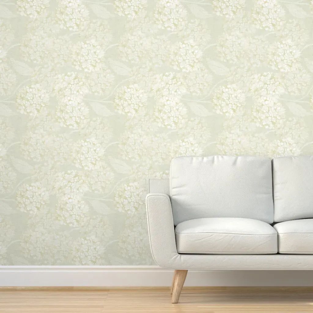 Hydrangea Floral Peel and Stick Wallpaper - Off-White product