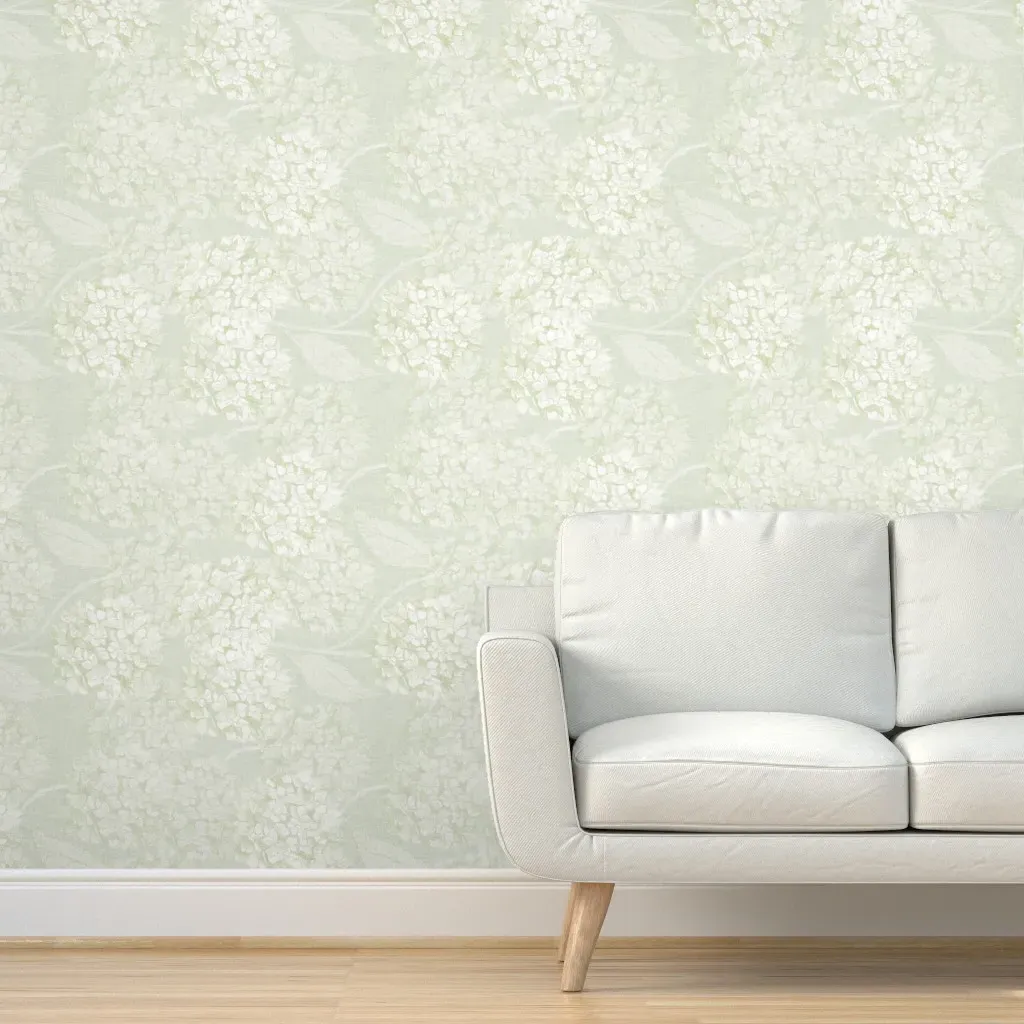 Hydrangea Floral Peel and Stick Wallpaper - Off-White product