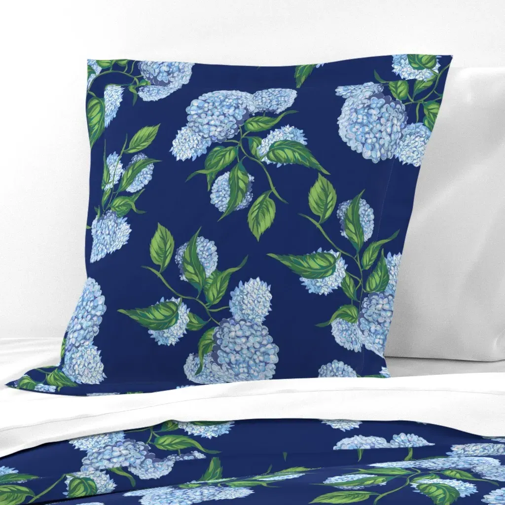 Hydrangea Hamptons Coastal Euro Pillow Sham - Light Blue product