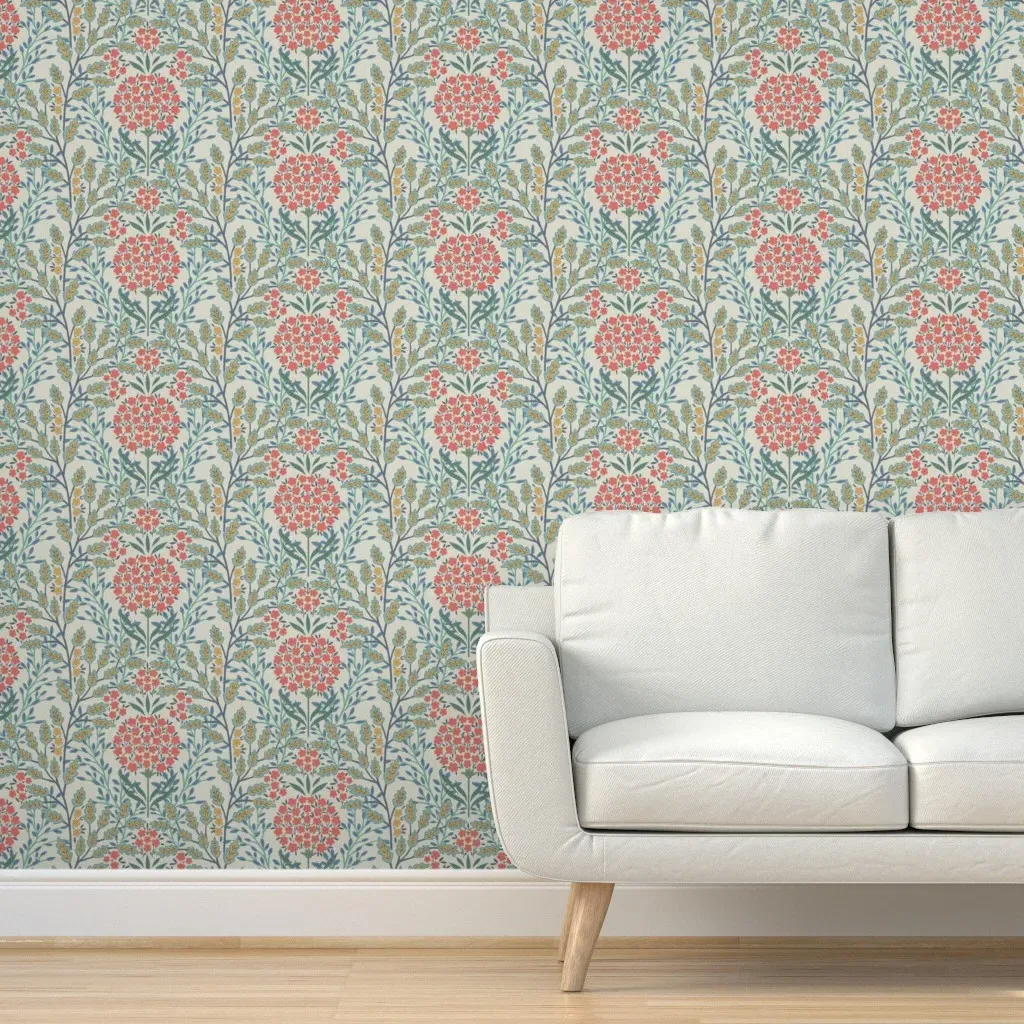 Hydrangea Peel and Stick Wallpaper - Red product