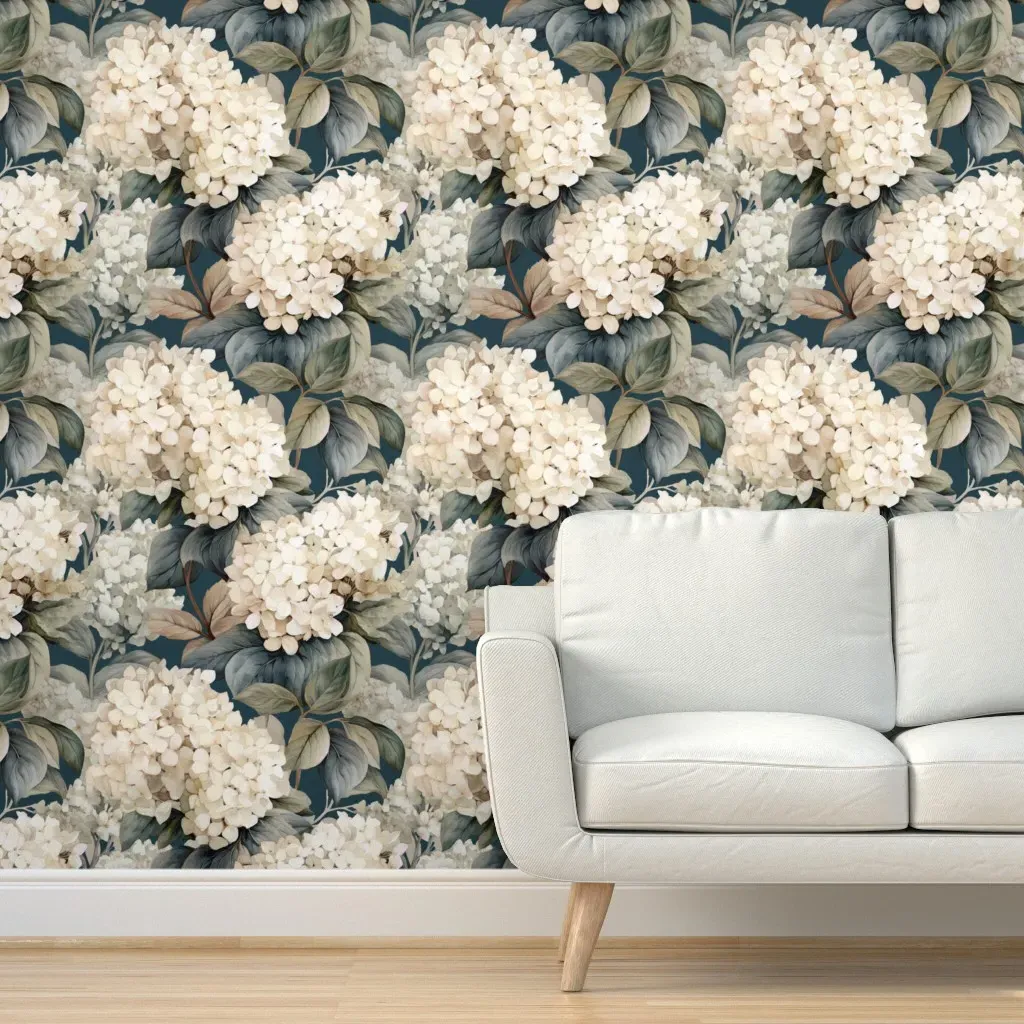 Hydrangea XL Peel and Stick Wallpaper - Off-White product