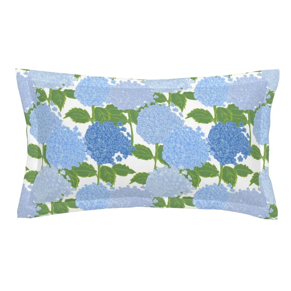 Hydrangeas Illustration King Pillow Sham - Blue product