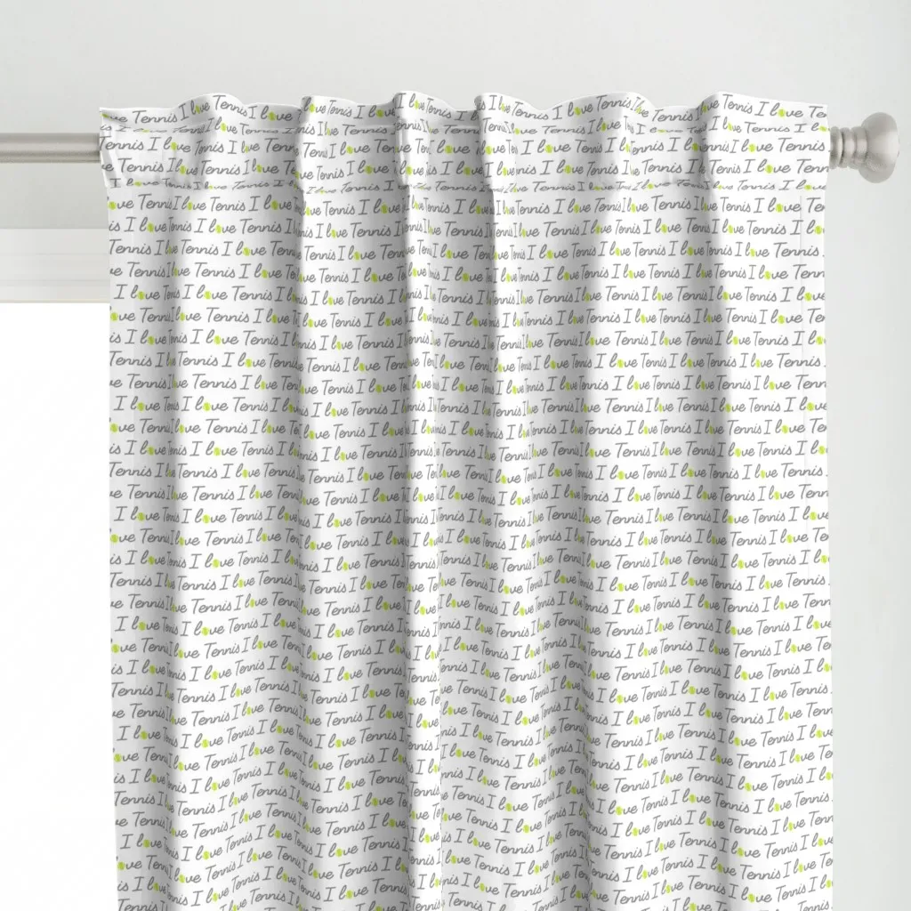 I Love Tennis Curtain Panel - Gray alternate view