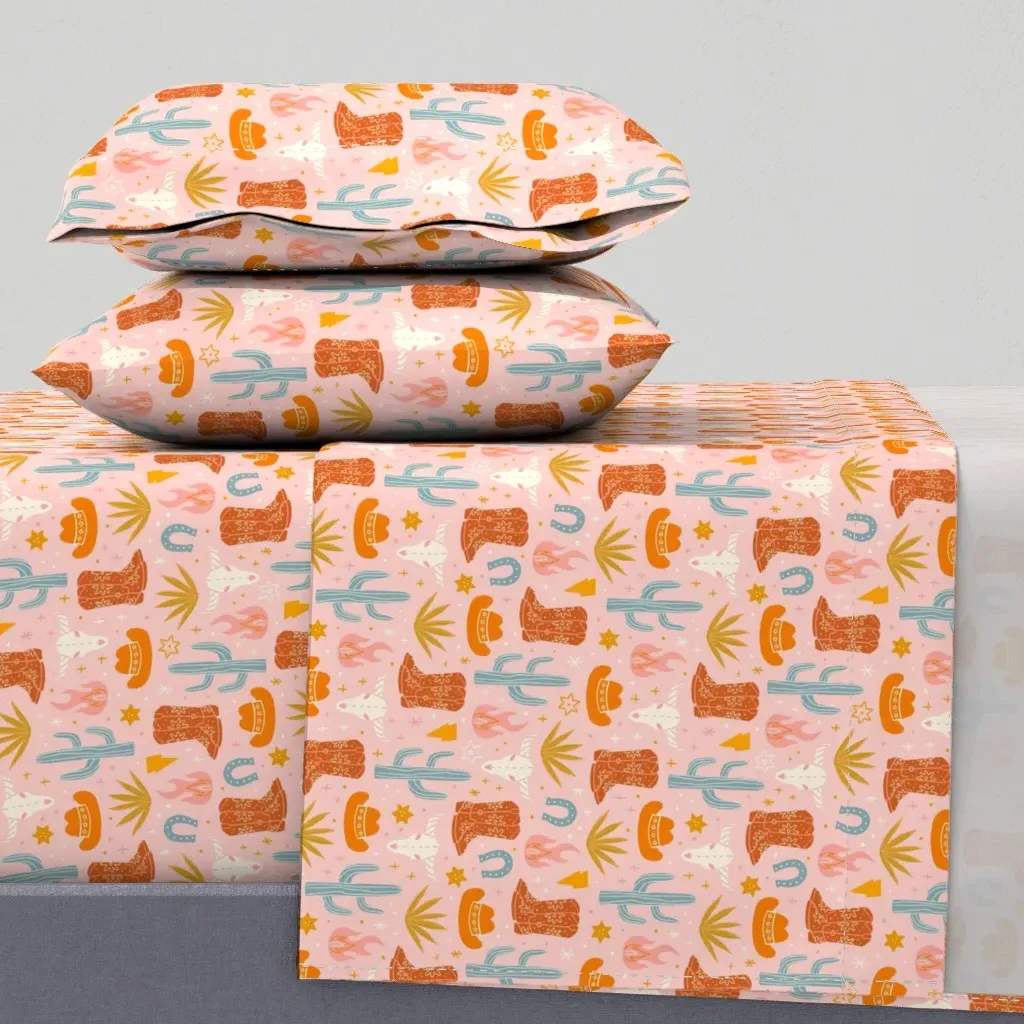 I Want To Be A Cowgirl Full Sheet Set - Terracotta product