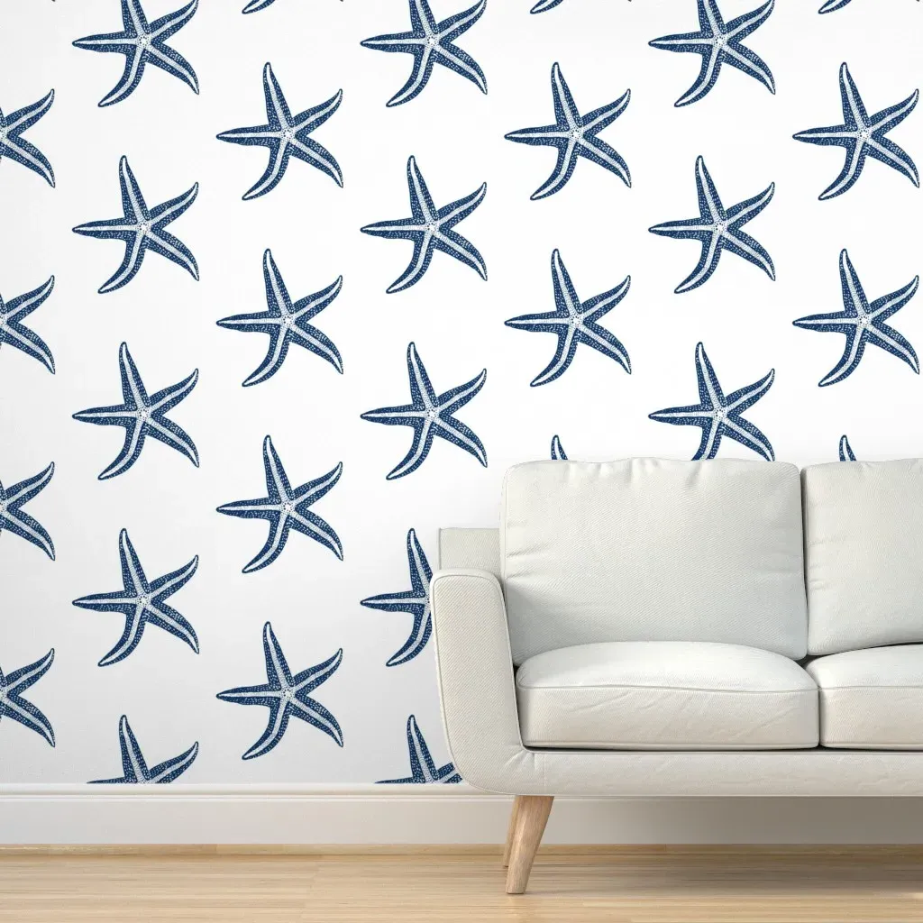 I Wish Upon A Starfish Peel and Stick Wallpaper - Blue product