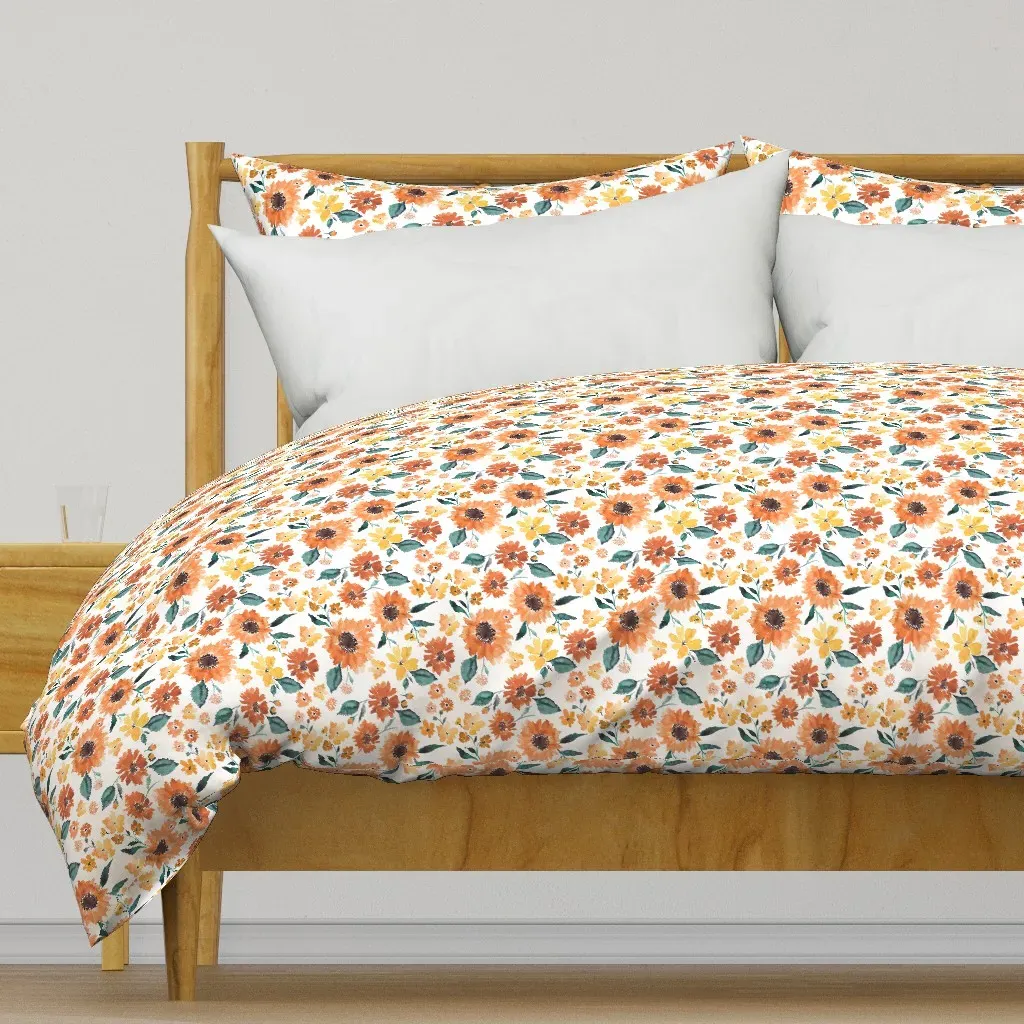 Ibd Pumpkin Spice Sunflowers Duvet Cover - Burnt Orange product