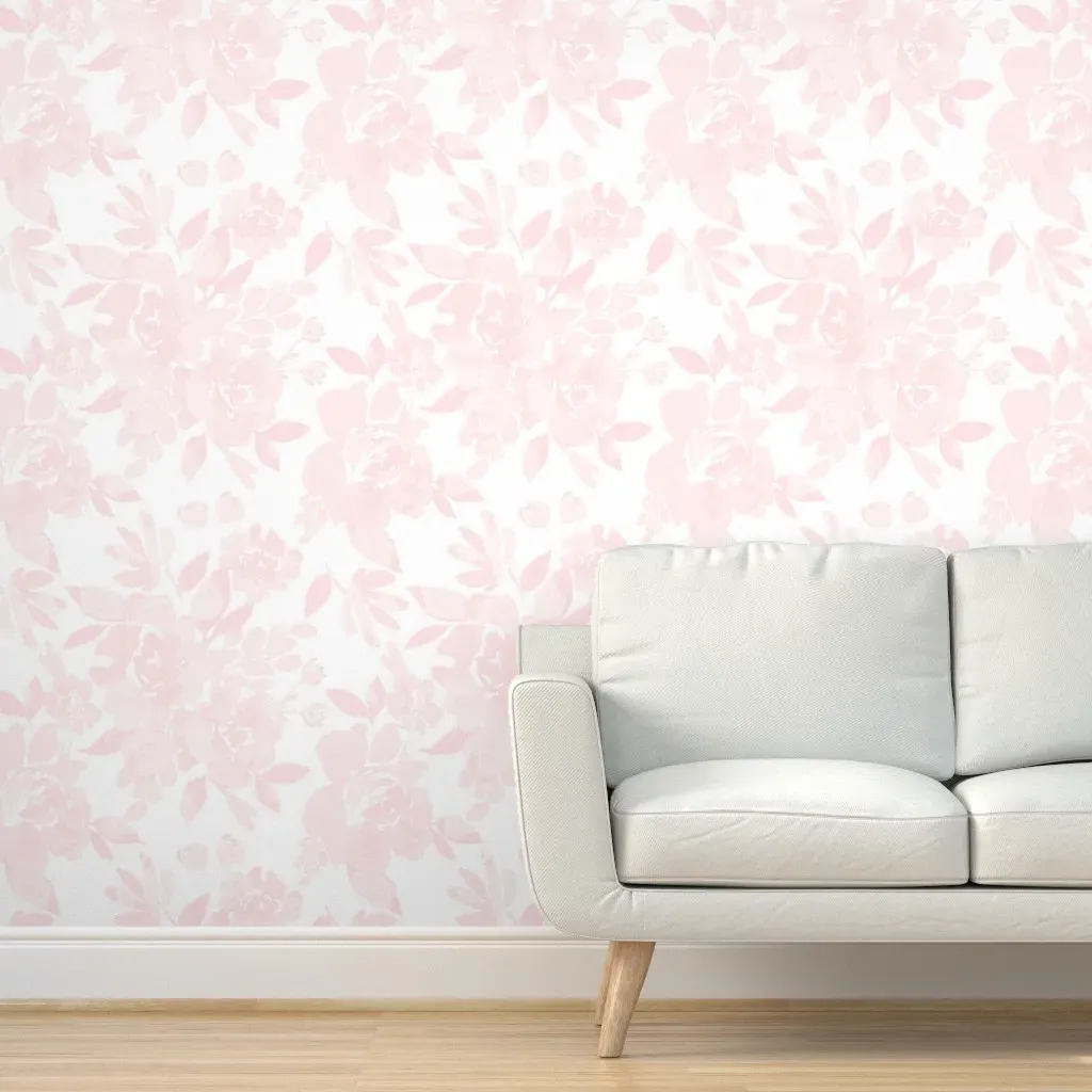 Ibd-Purdy-Peonies-Blush Peel and Stick Wallpaper - Blush Pink product