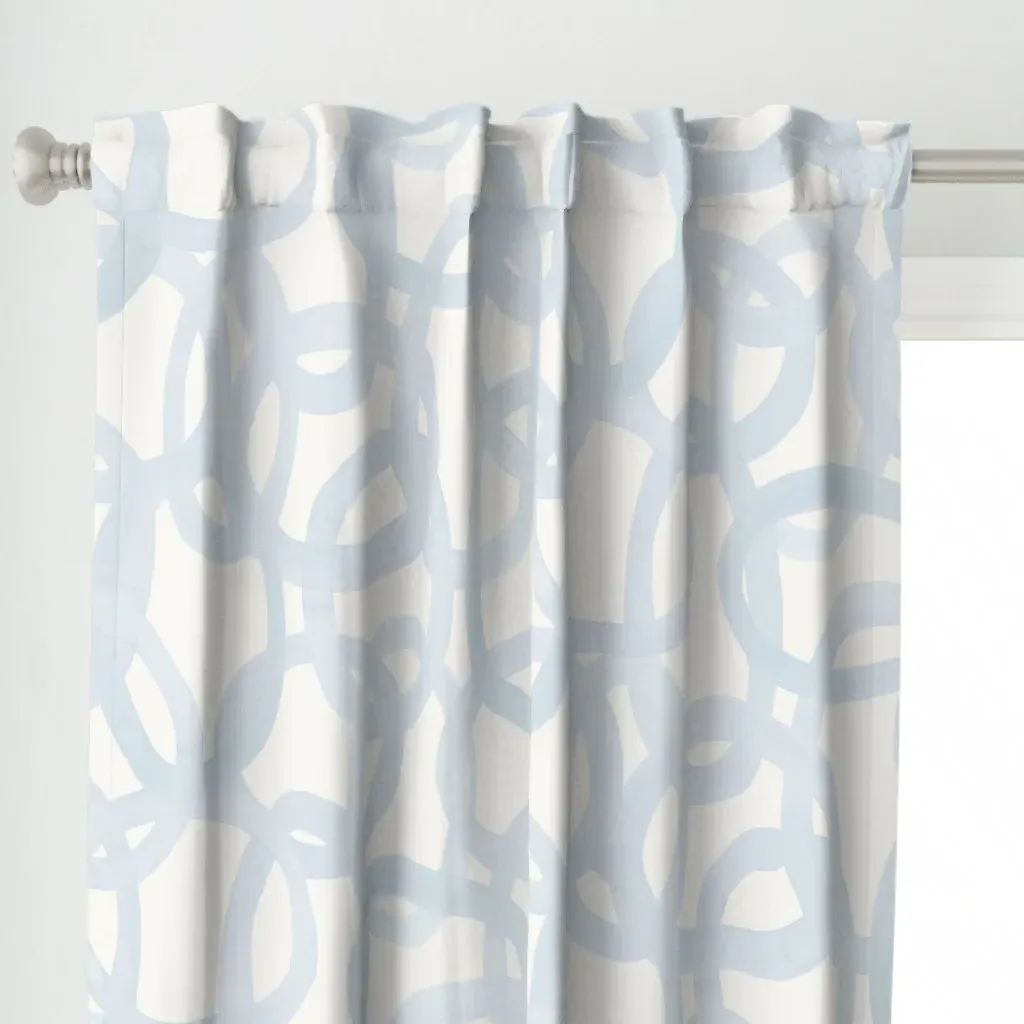 Ice Blue Circles Curtain Panel - Light Blue alternate view